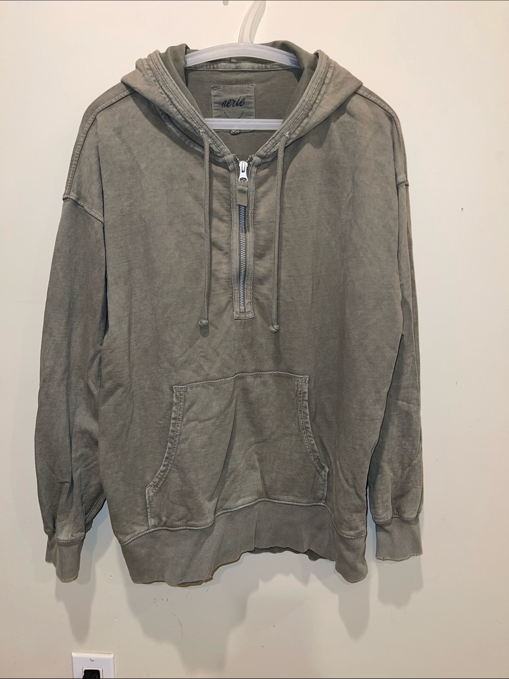aerie Olive Green Half-Zip Hoodie